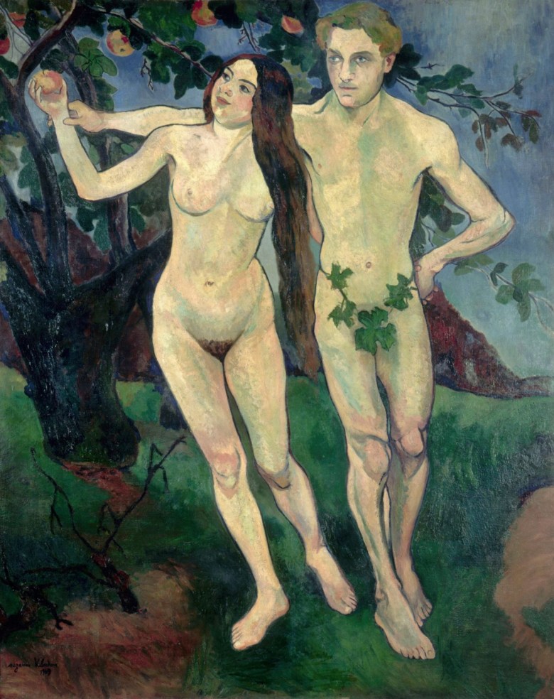 A painting of Suzanne Valadon and her husband as Adam and Eve